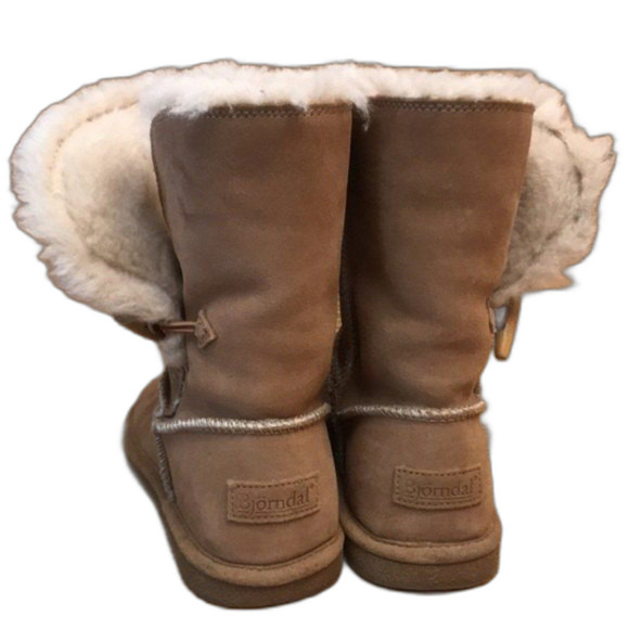 Bjorndal Mid Calf Boots Light Brown Suede Round Toe Slip On shoes size 9 - Picture 6 of 10
